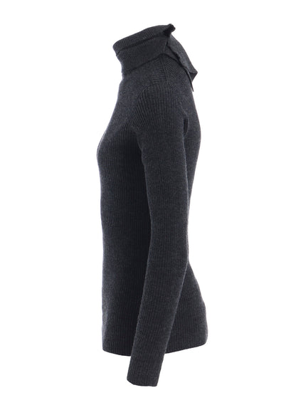 DOUBLE HIGH NECK RIB PULLOVER