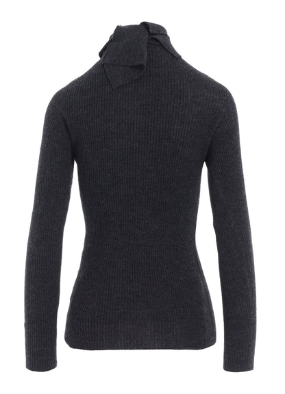 DOUBLE HIGH NECK RIB PULLOVER