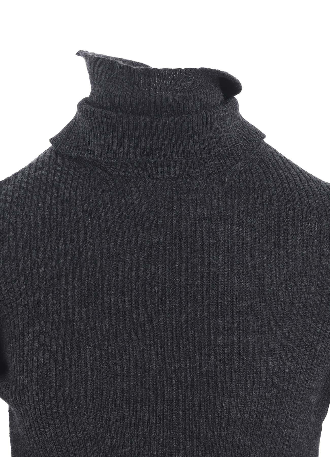 DOUBLE HIGH NECK RIB PULLOVER