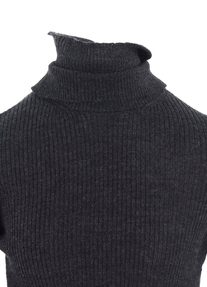 DOUBLE HIGH NECK RIB PULLOVER