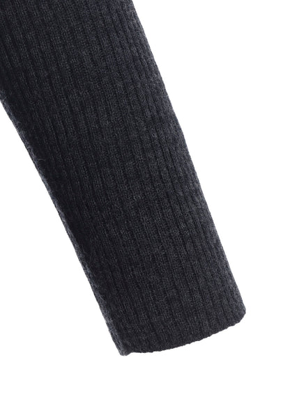 DOUBLE HIGH NECK RIB PULLOVER
