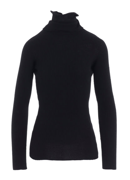 DOUBLE HIGH NECK RIB PULLOVER