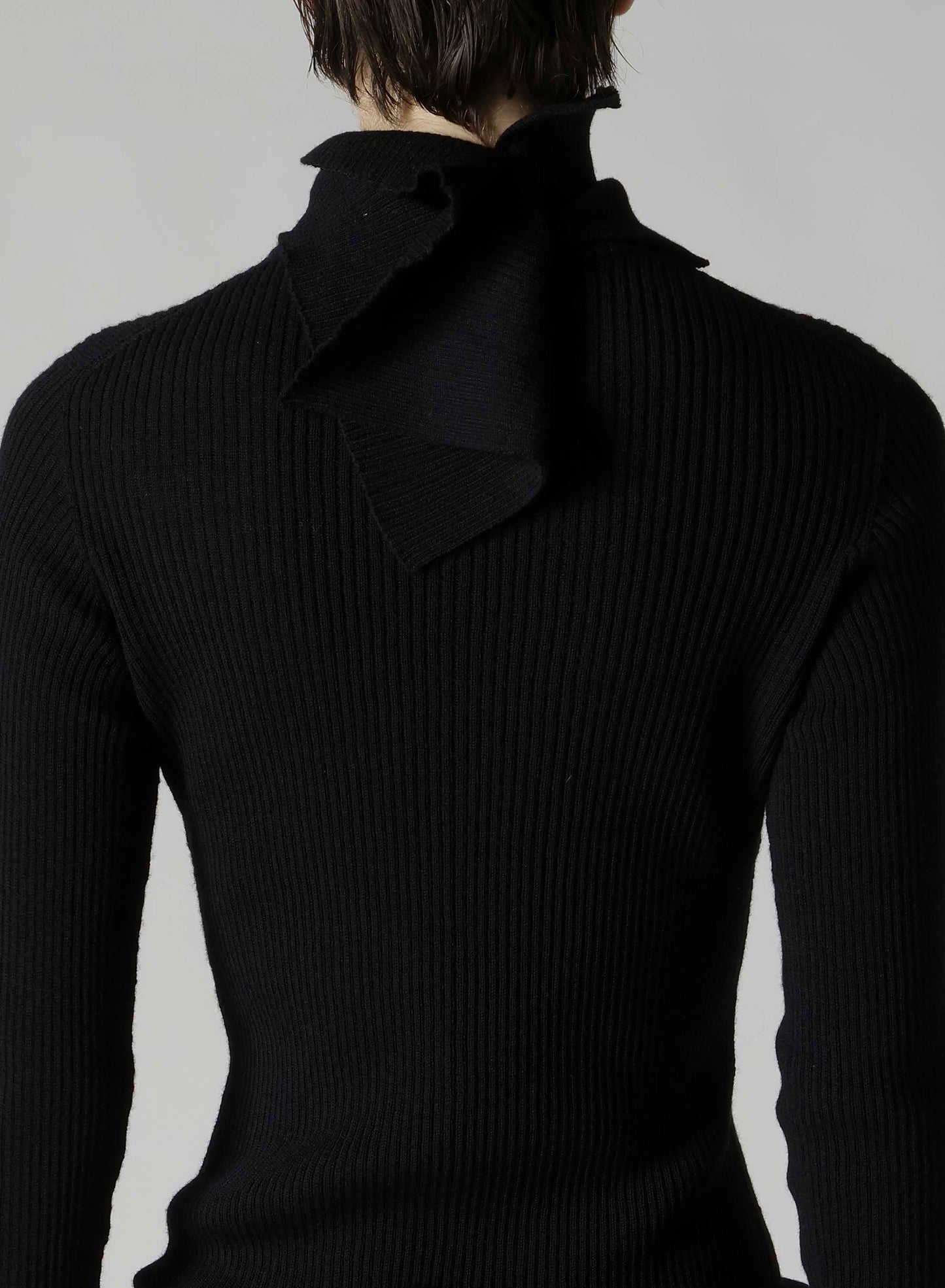 DOUBLE HIGH NECK RIB PULLOVER
