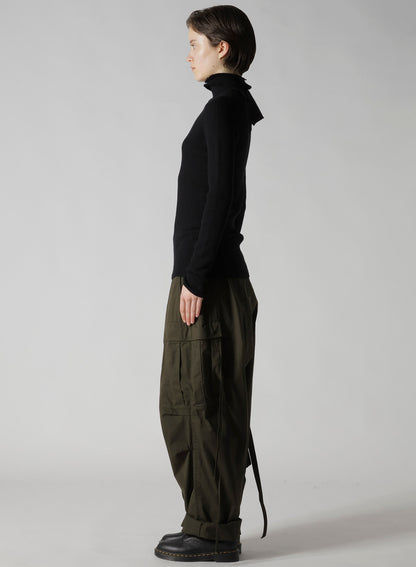 DOUBLE HIGH NECK RIB PULLOVER