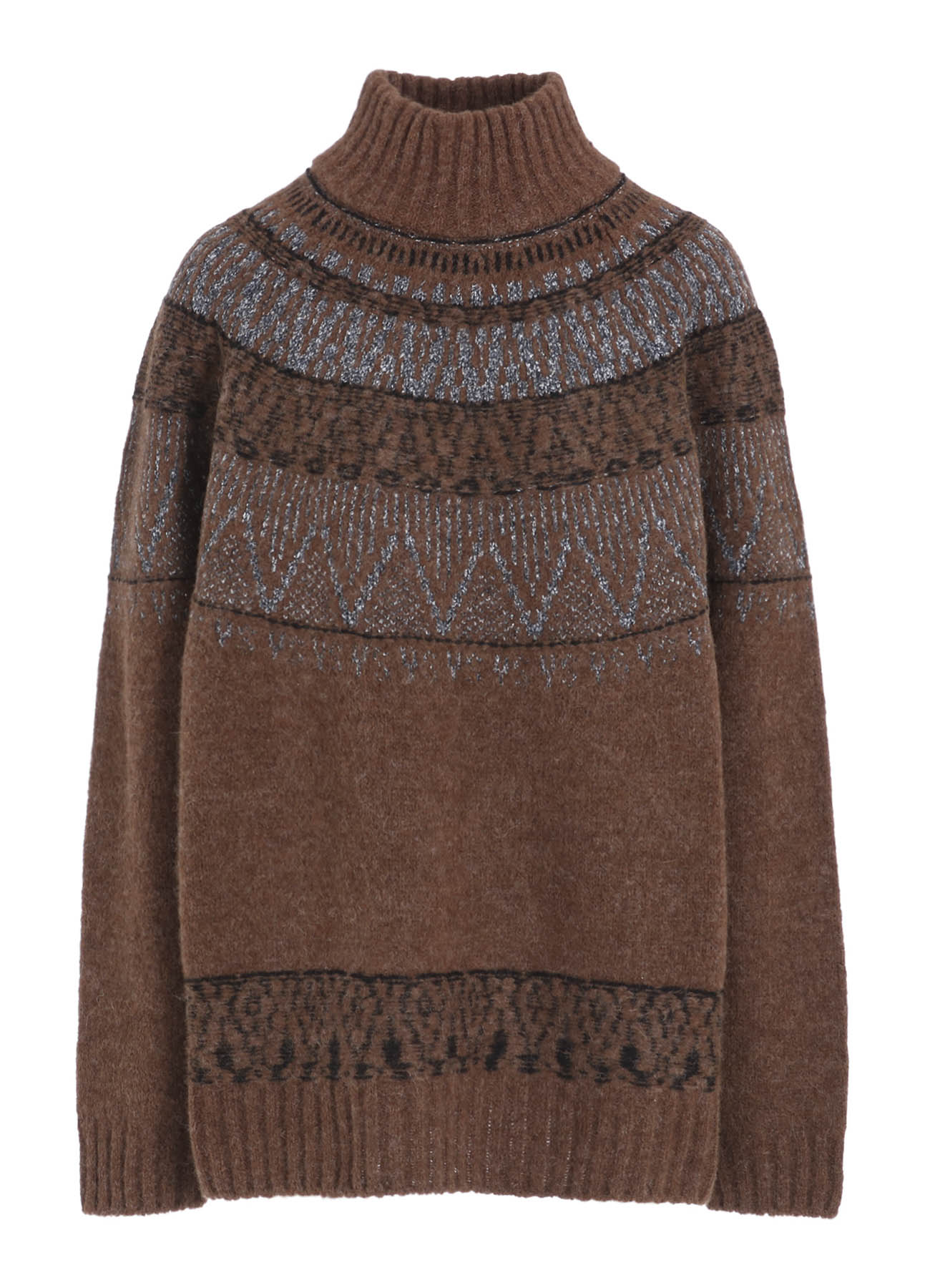 NORDIC DESIGN HIGH NECK KNIT PULLOVER