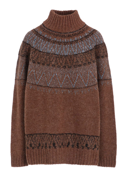 NORDIC DESIGN HIGH NECK KNIT PULLOVER