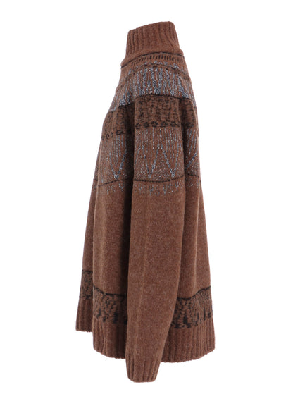 NORDIC DESIGN HIGH NECK KNIT PULLOVER