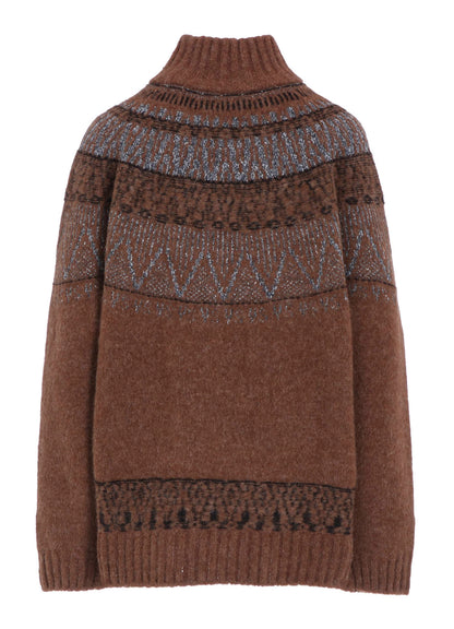 NORDIC DESIGN HIGH NECK KNIT PULLOVER