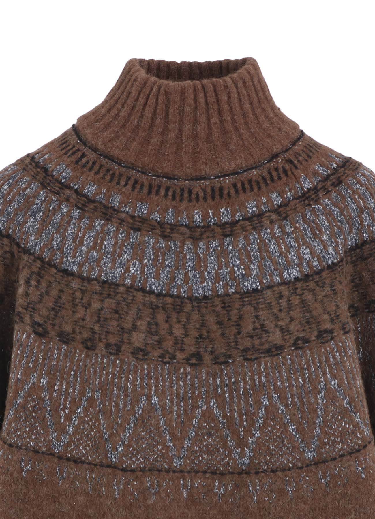 NORDIC DESIGN HIGH NECK KNIT PULLOVER