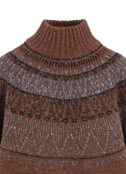 NORDIC DESIGN HIGH NECK KNIT PULLOVER