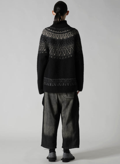 NORDIC DESIGN HIGH NECK KNIT PULLOVER