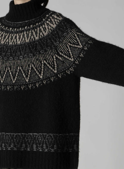NORDIC DESIGN HIGH NECK KNIT PULLOVER