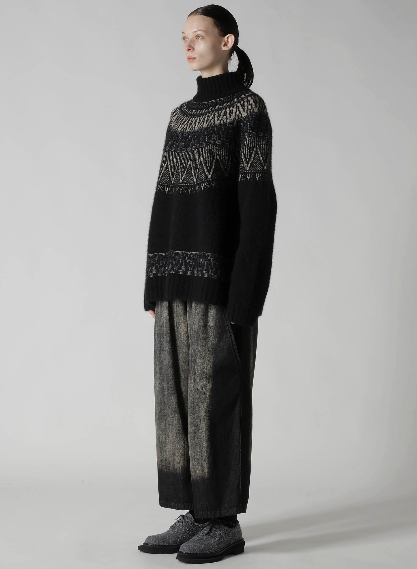 NORDIC DESIGN HIGH NECK KNIT PULLOVER