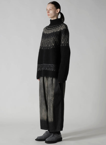 NORDIC DESIGN HIGH NECK KNIT PULLOVER