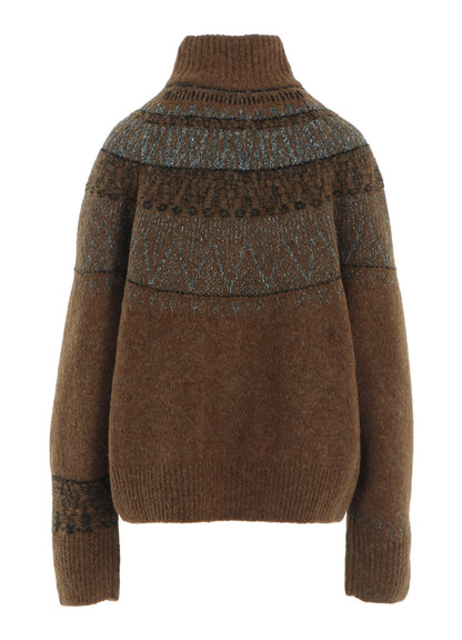NORDIC DESIGN HIGH NECK KNIT CARDIGAN