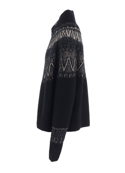 NORDIC DESIGN HIGH NECK KNIT CARDIGAN