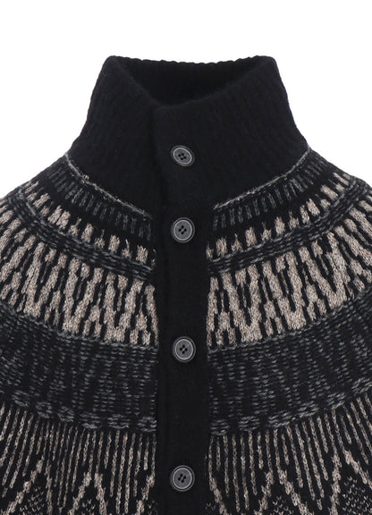 NORDIC DESIGN HIGH NECK KNIT CARDIGAN