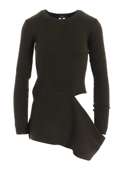 WOOL BREND PANEL KNIT