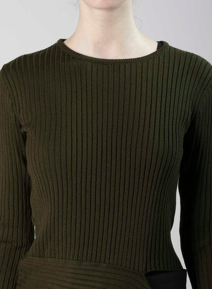 WOOL BREND PANEL KNIT