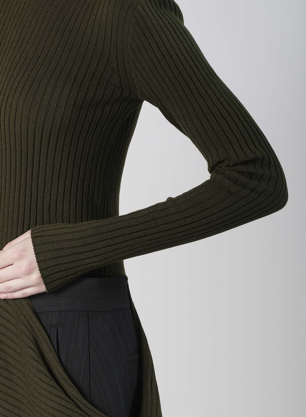 WOOL BREND PANEL KNIT