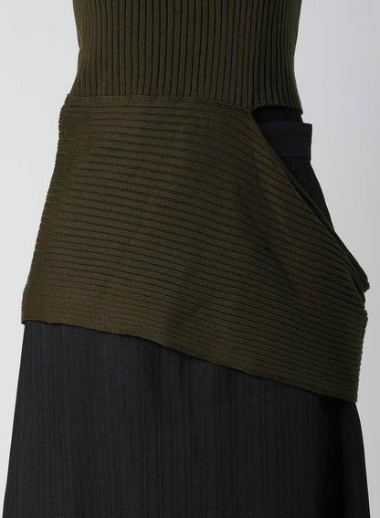 WOOL BREND PANEL KNIT