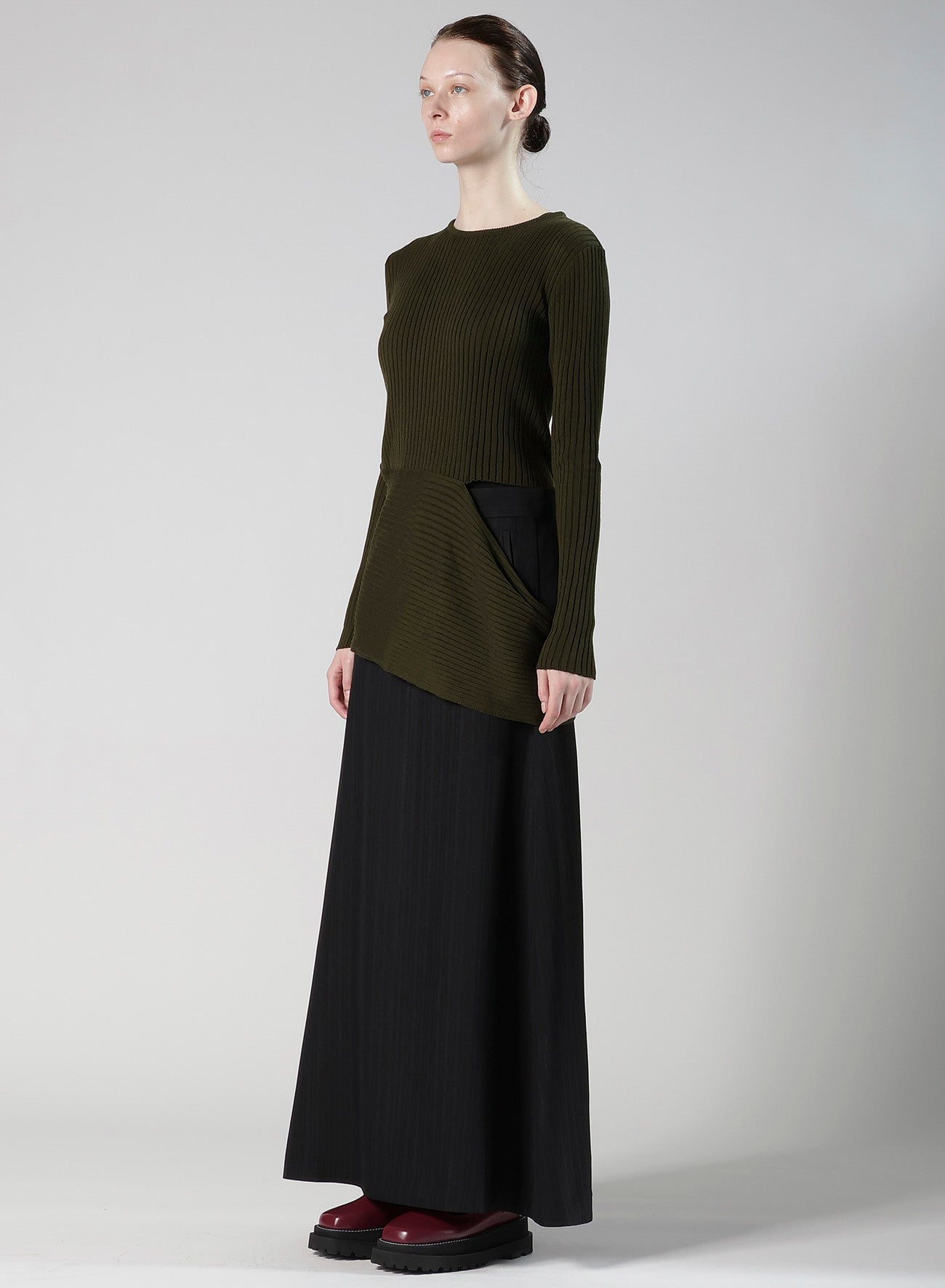 WOOL BREND PANEL KNIT