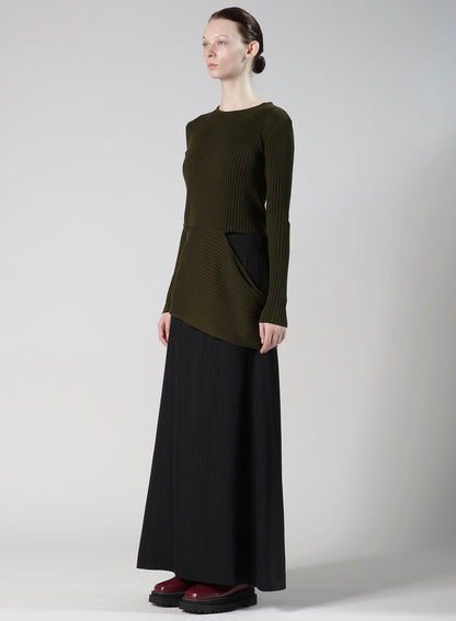 WOOL BREND PANEL KNIT
