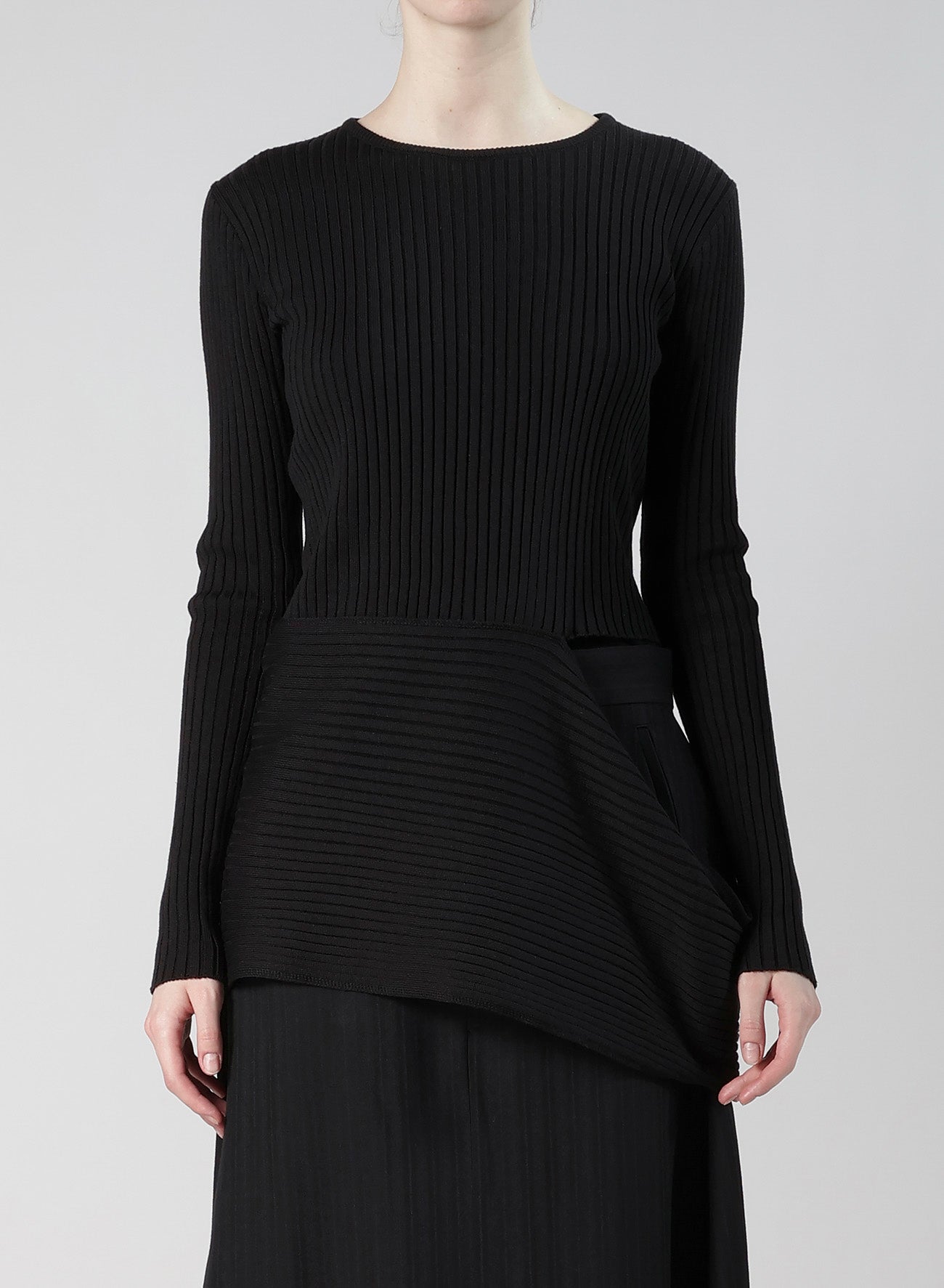 WOOL BREND PANEL KNIT