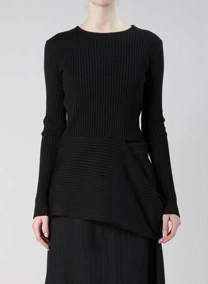 WOOL BREND PANEL KNIT