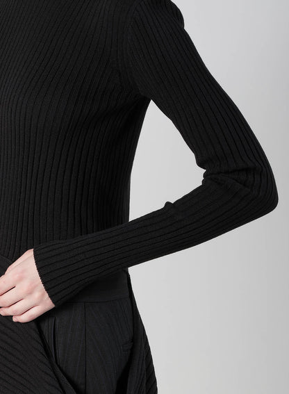 WOOL BREND PANEL KNIT