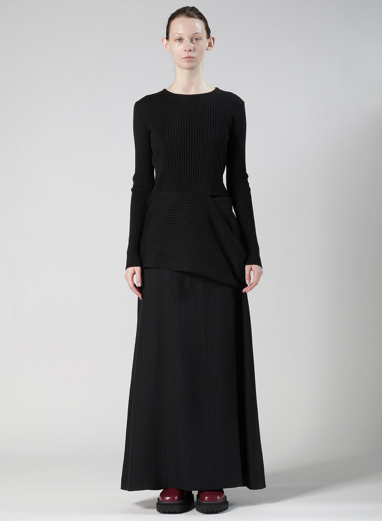 WOOL BREND PANEL KNIT
