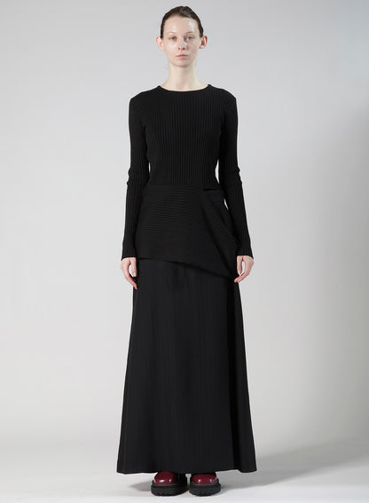 WOOL BREND PANEL KNIT