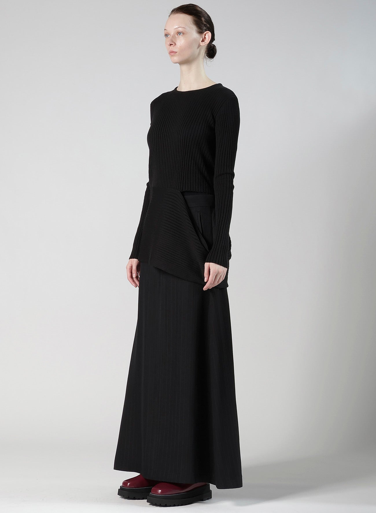 WOOL BREND PANEL KNIT