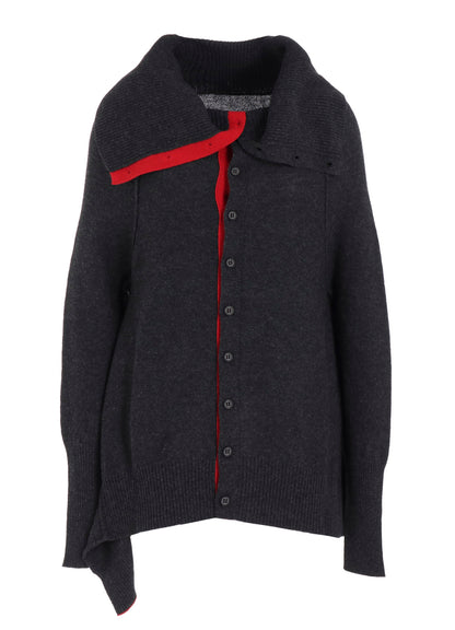 WOOL BREND DRAPED CARDIGAN