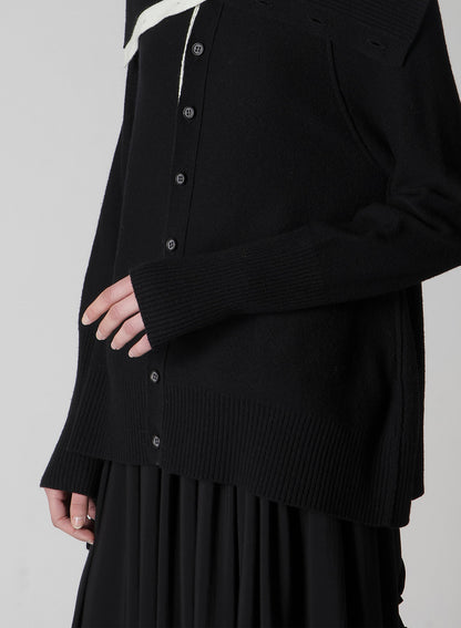 WOOL BREND DRAPED CARDIGAN