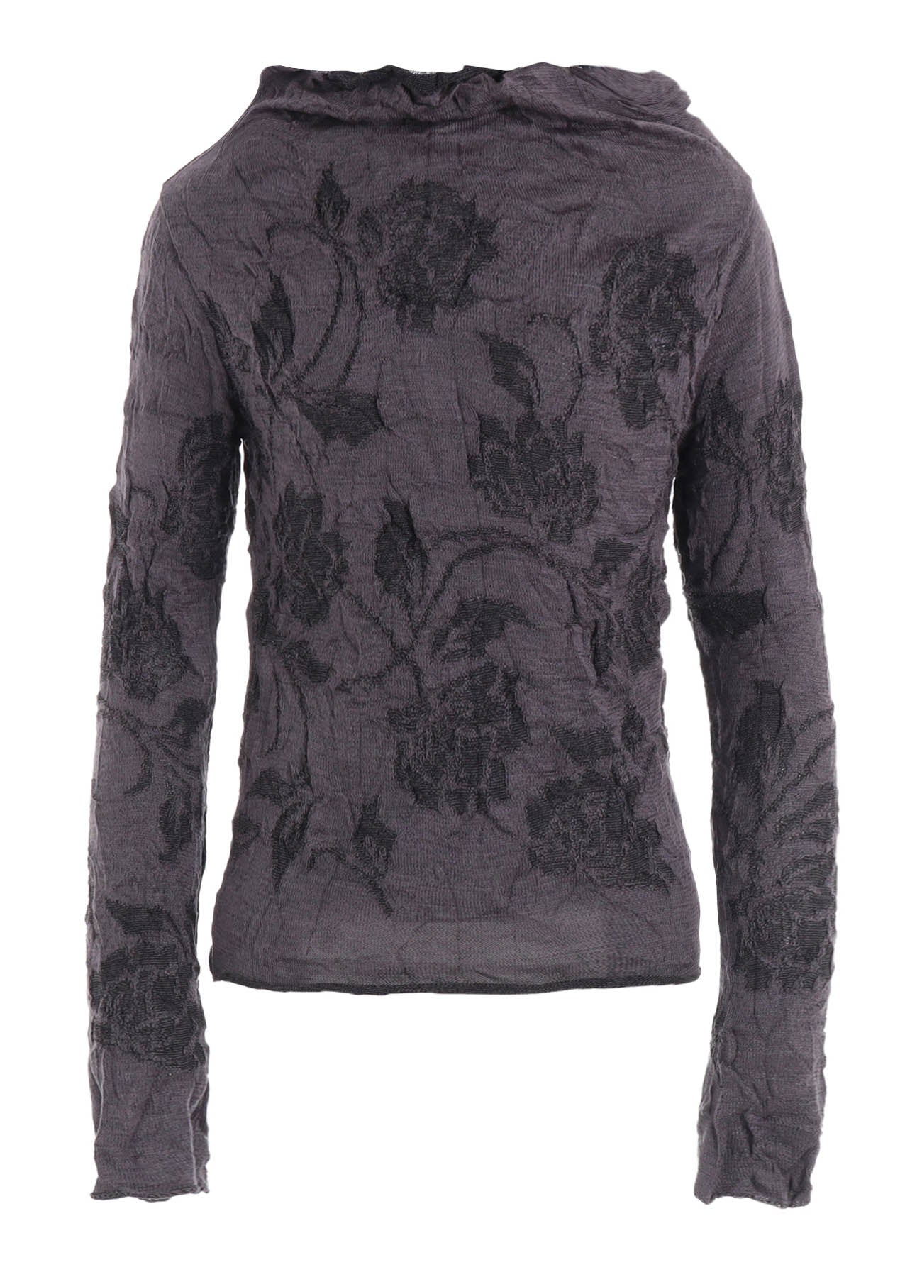 BIG FLOWER WRINKLED KNIT PULLOVER