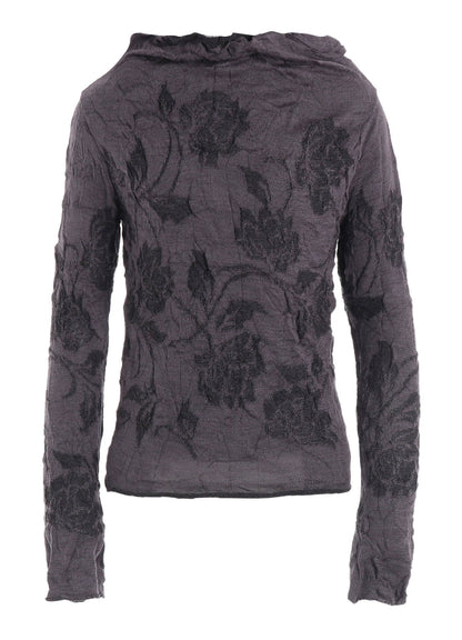 BIG FLOWER WRINKLED KNIT PULLOVER