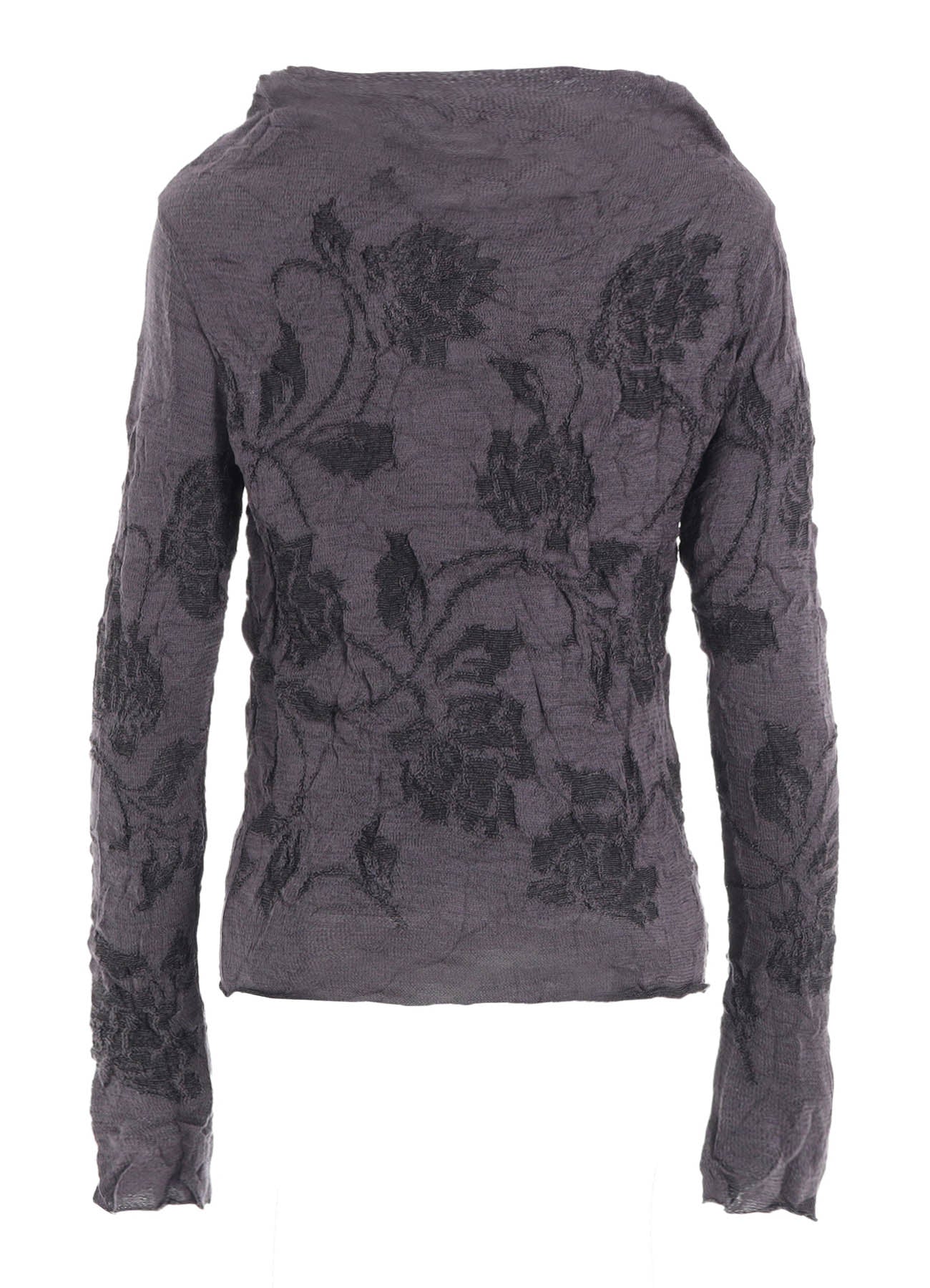 BIG FLOWER WRINKLED KNIT PULLOVER