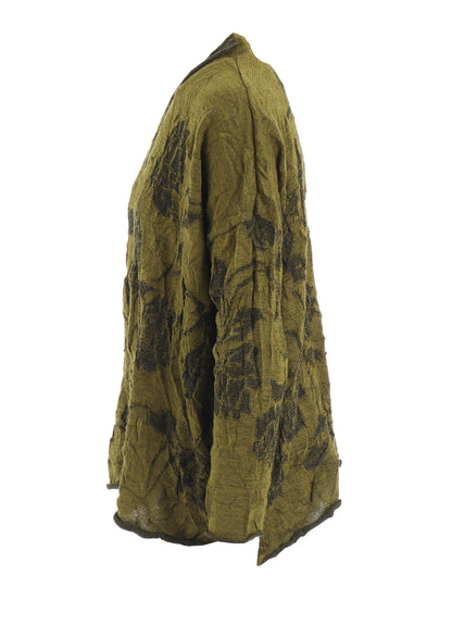 BIG FLOWER WRINKLED BIG KNIT PULLOVER