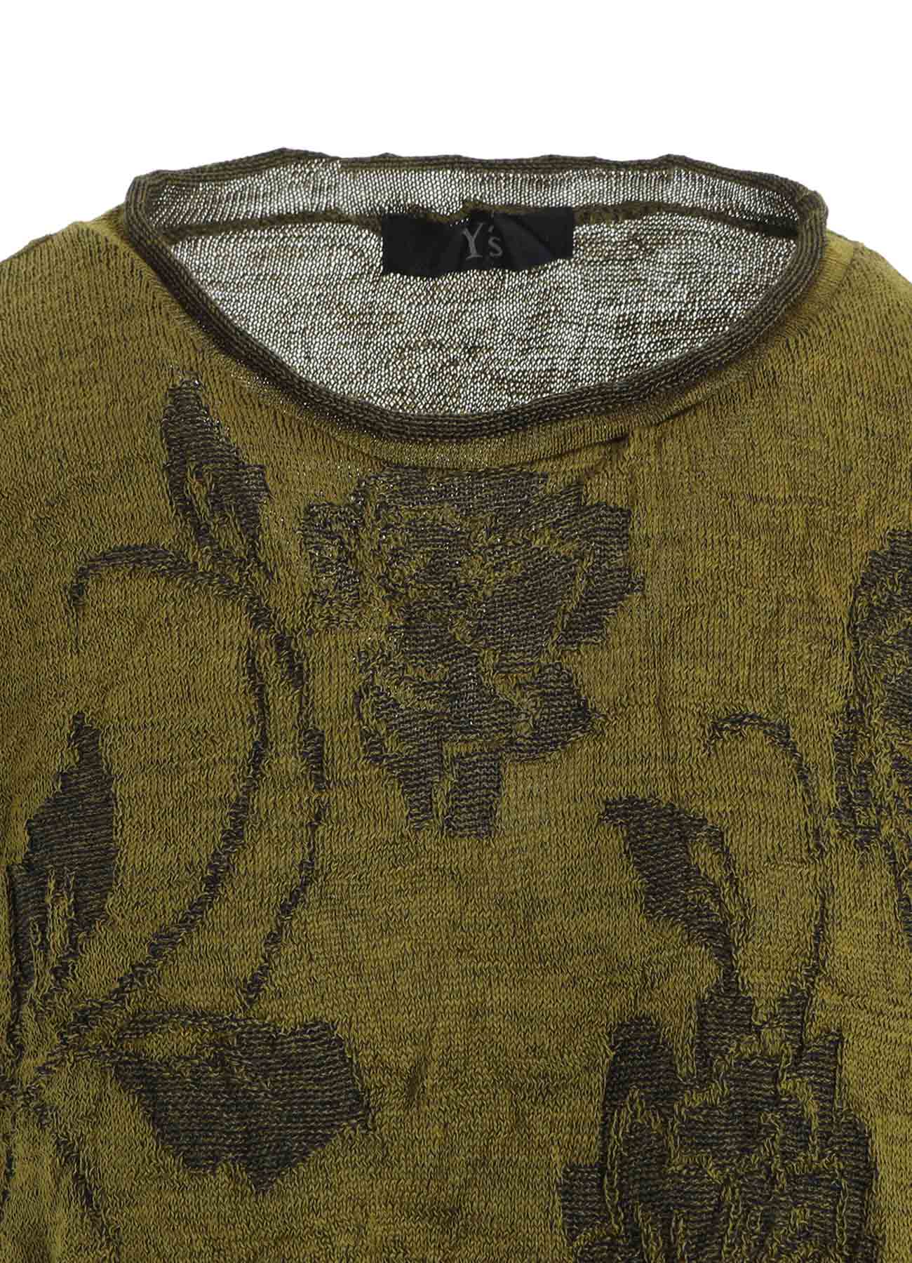 BIG FLOWER WRINKLED BIG KNIT PULLOVER