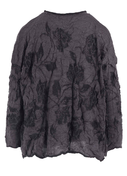 BIG FLOWER WRINKLED BIG KNIT PULLOVER