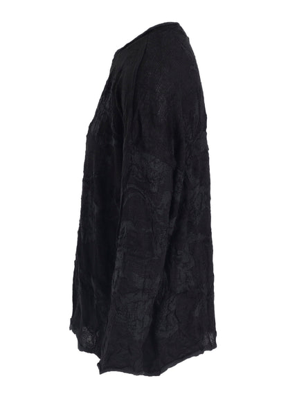 BIG FLOWER WRINKLED BIG KNIT PULLOVER