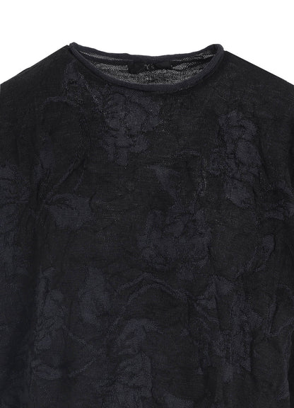 BIG FLOWER WRINKLED BIG KNIT PULLOVER