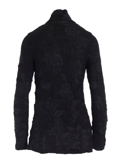 BIG FLOWER WRINKLED KNIT JACKET