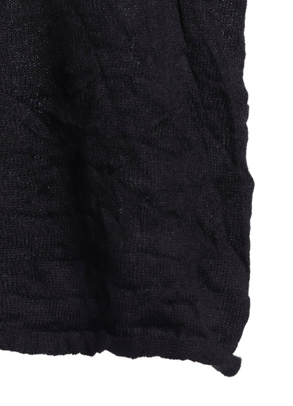 ROUND NECK WRINKLED LONG SLEEVE PULLOVER