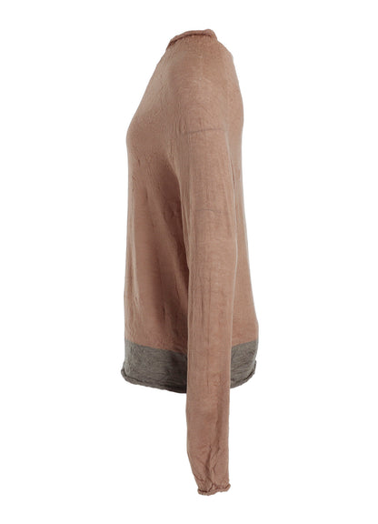 OFF NECK WRINKLED LONG SLEEVE PULLOVER