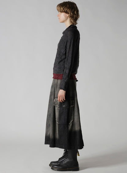 OFF NECK WRINKLED LONG SLEEVE PULLOVER