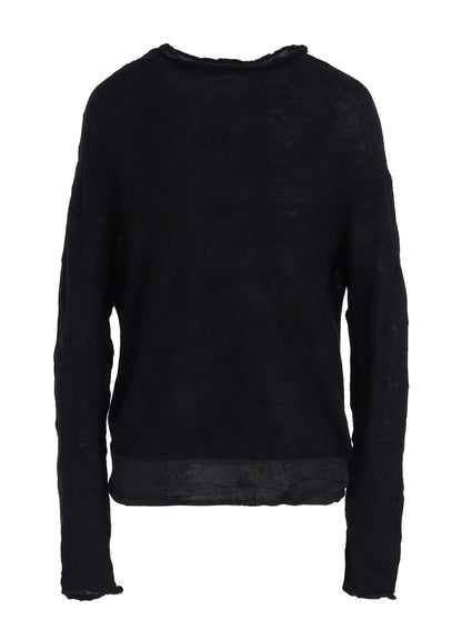 OFF NECK WRINKLED LONG SLEEVE PULLOVER