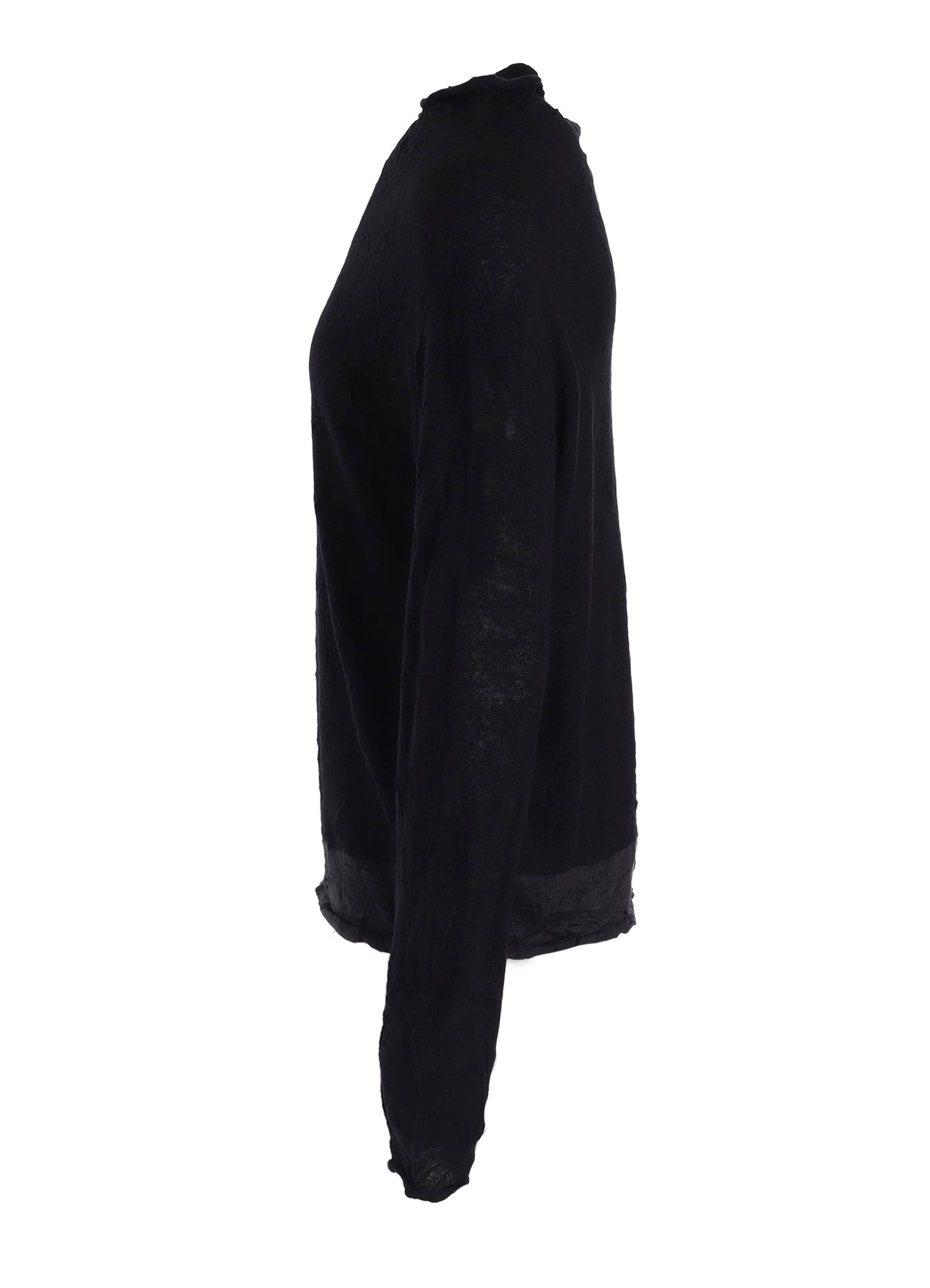 OFF NECK WRINKLED LONG SLEEVE PULLOVER