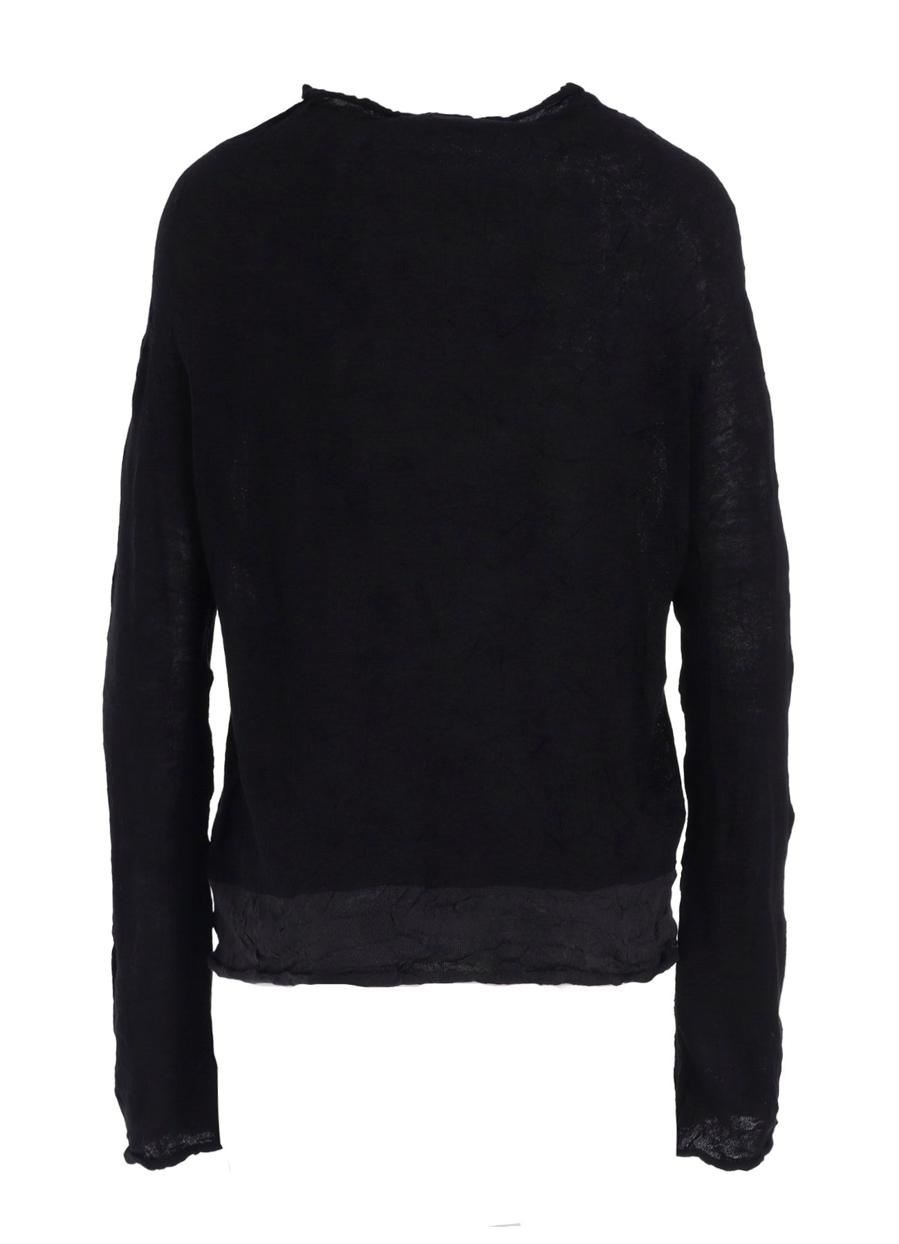 OFF NECK WRINKLED LONG SLEEVE PULLOVER